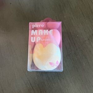 Peach Coral White Marbled 3 Piece Sponge Beauty Blender Set 1 Full Size 2 Small